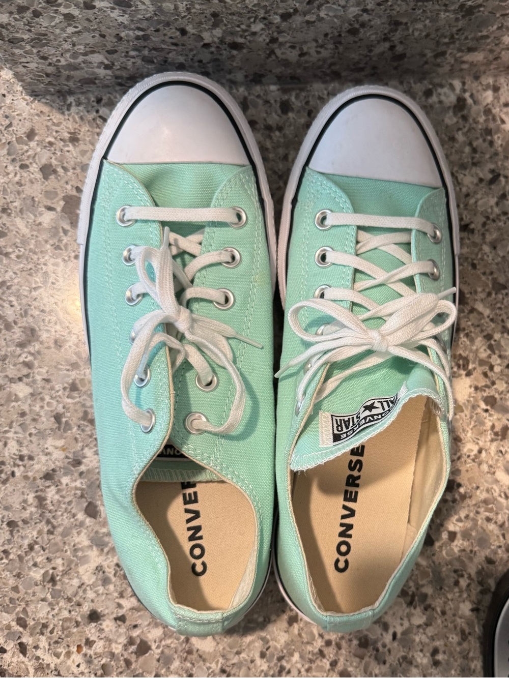 Converse Women Mint Green Low Top Canvas Sneakers - Picture 6 of 9
